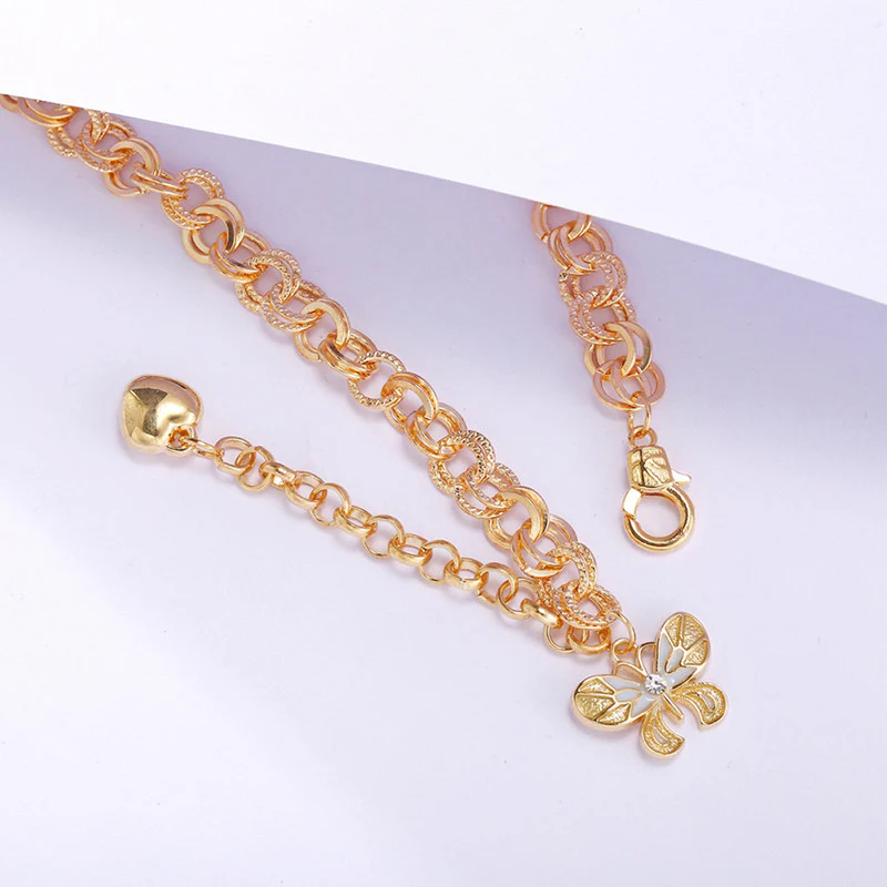 Stunning Butterfly Heart Gold-Plated Layered Necklace