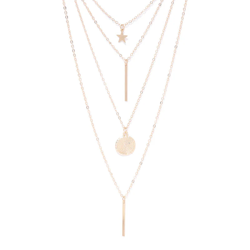 Star & Coin Multi-Layered Luxe Necklace