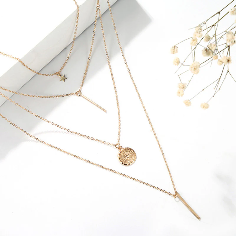 Star & Coin Multi-Layered Luxe Necklace