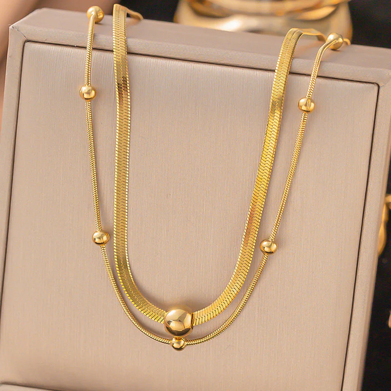 Stainless Steel Anti-Tarnish Geometric Snake Chain Necklace