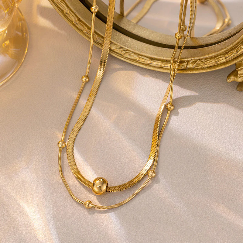 Stainless Steel Anti-Tarnish Geometric Snake Chain Necklace