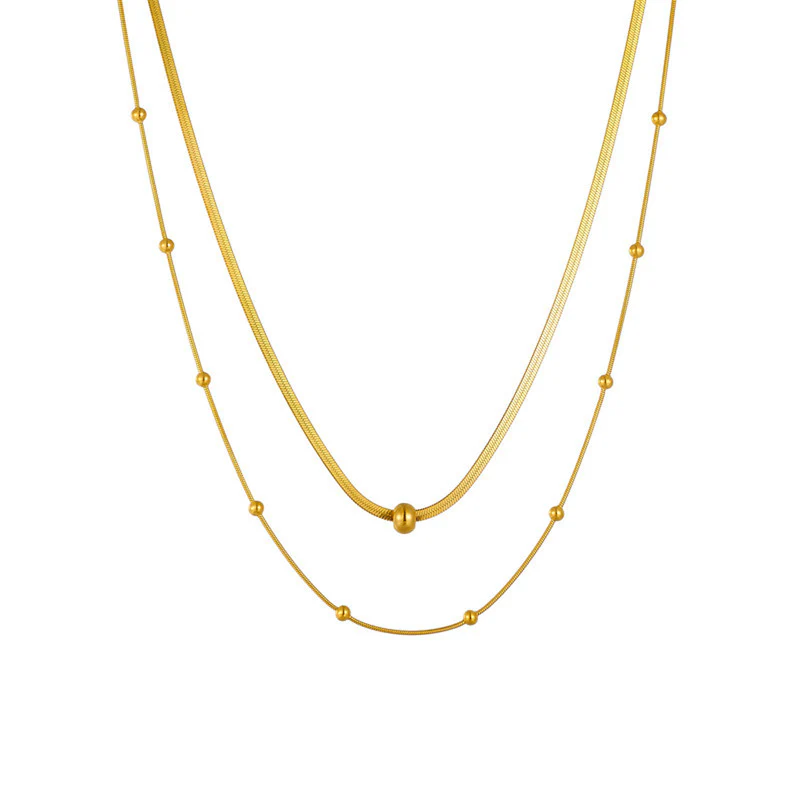 Stainless Steel Anti-Tarnish Geometric Snake Chain Necklace