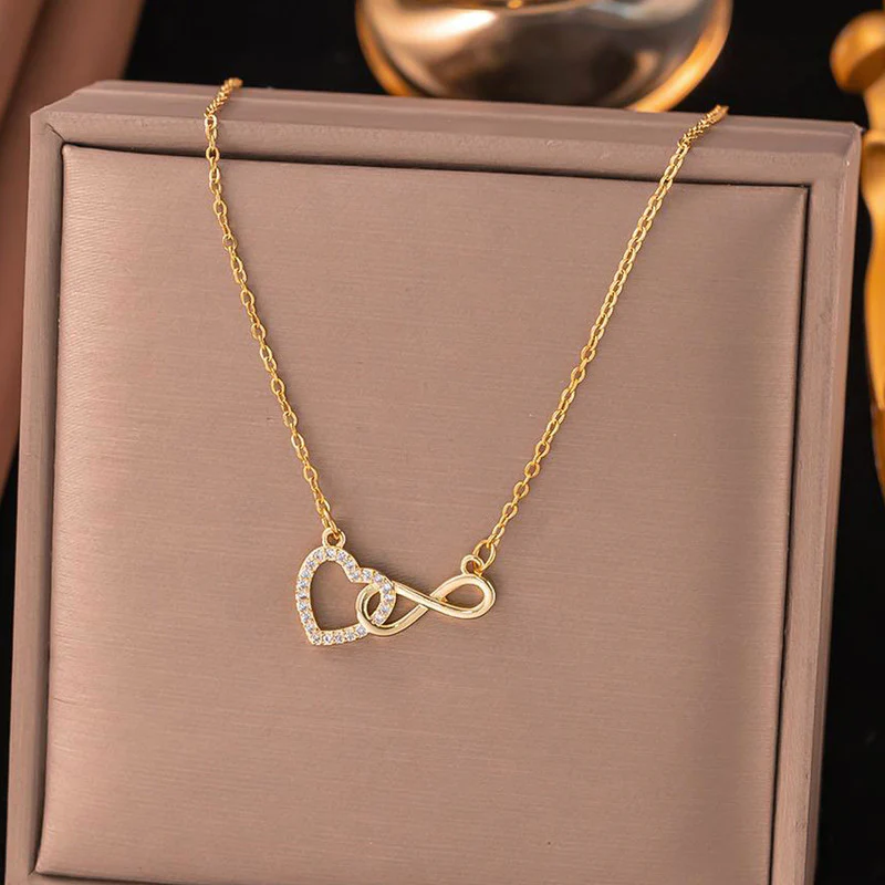 Anti-Tarnish Stainless Steel Infinity Heart Pendant